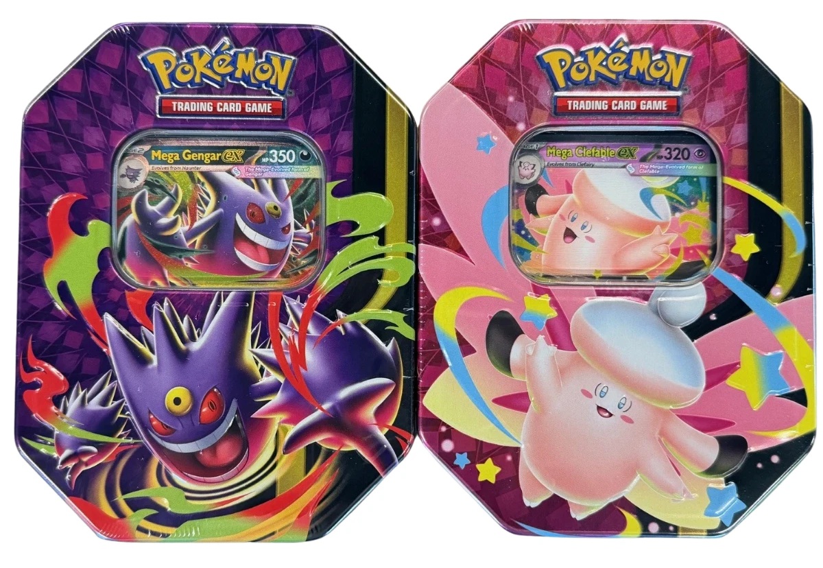 Duo pack Tin Mega Gengar EX y Mega Clefable EX